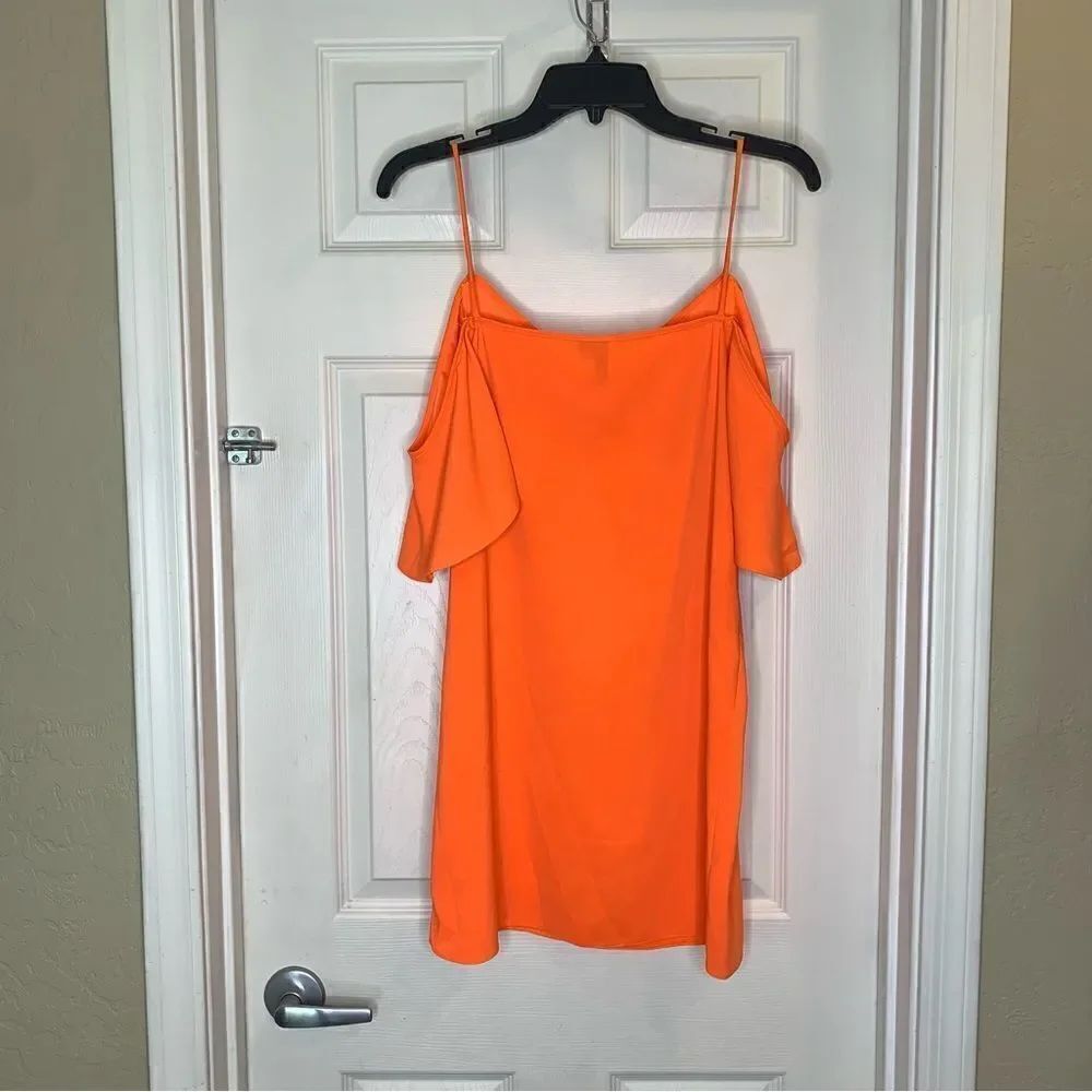 ASOS Cold Shoulder Slip Dress Size 6 Orange - Picture 6 of 12